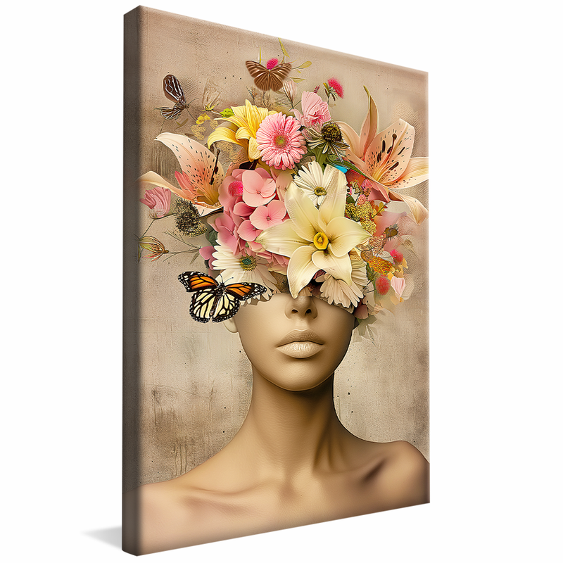 Conceptual Woman and Flowers V1117 Canvas