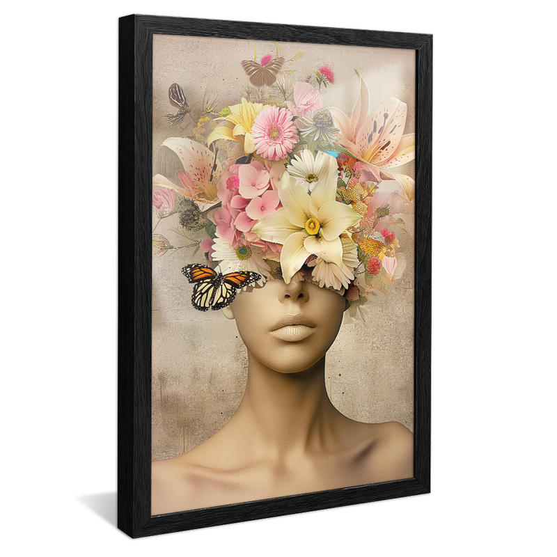 Conceptual Woman and Flowers V1117 Canvas