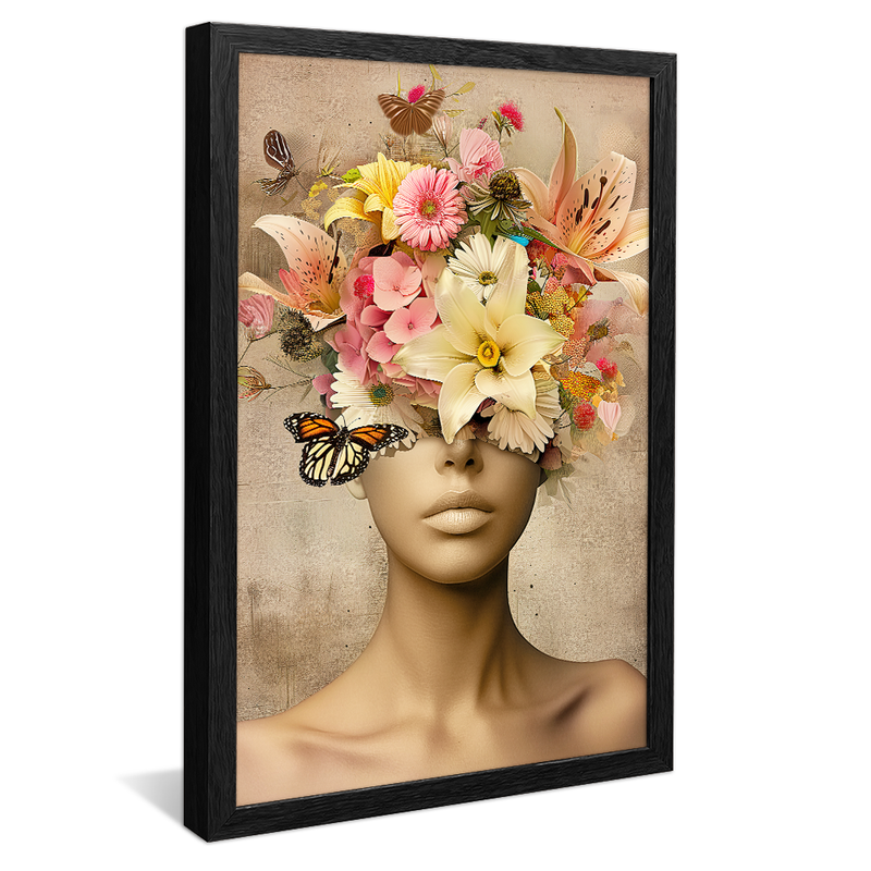 Conceptual Woman and Flowers V1117 Canvas