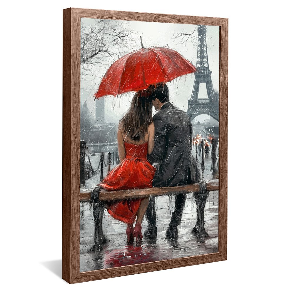 Couple in Paris Painting V1097 Canvas