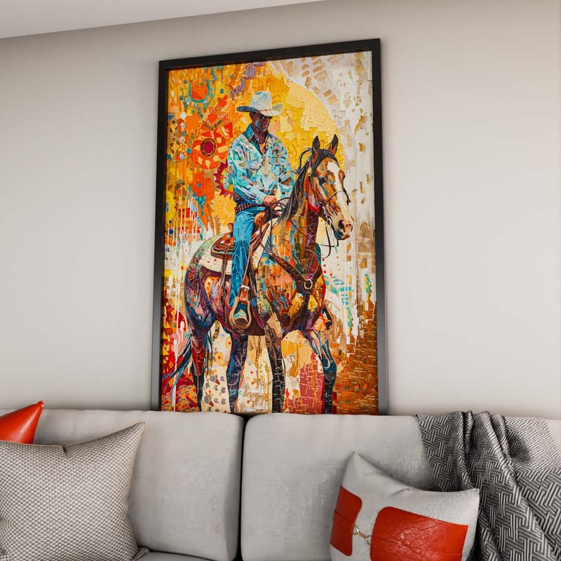 Cowboy in Mosaic V1778 Canvas