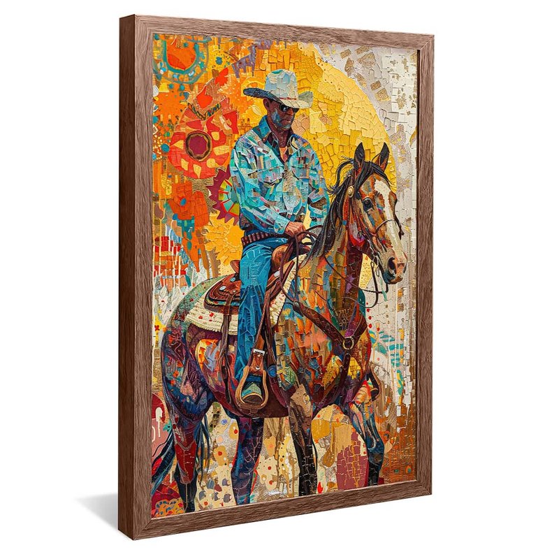 Cowboy in Mosaic V1778 Canvas