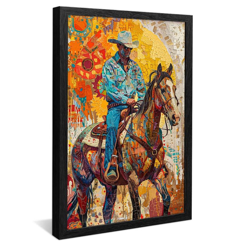 Cowboy in Mosaic V1778 Canvas