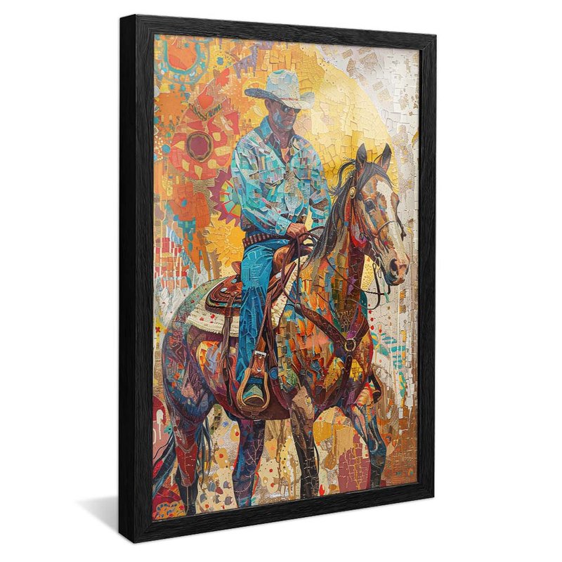 Cowboy in Mosaic V1778 Canvas