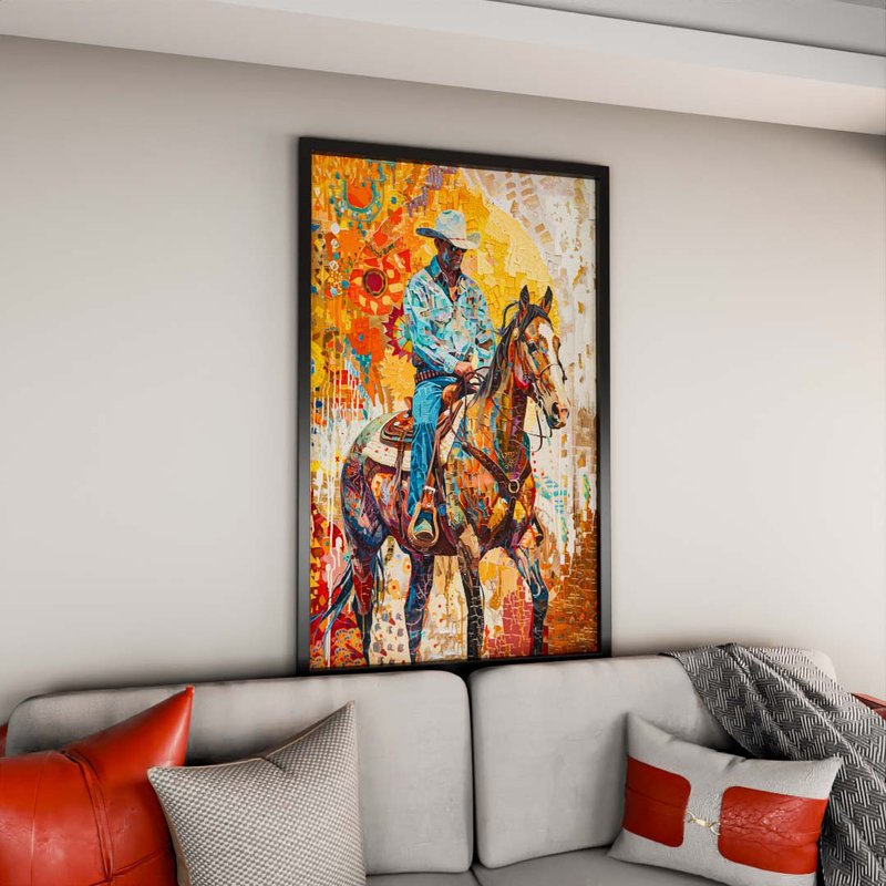 Cowboy in Mosaic V1778 Canvas