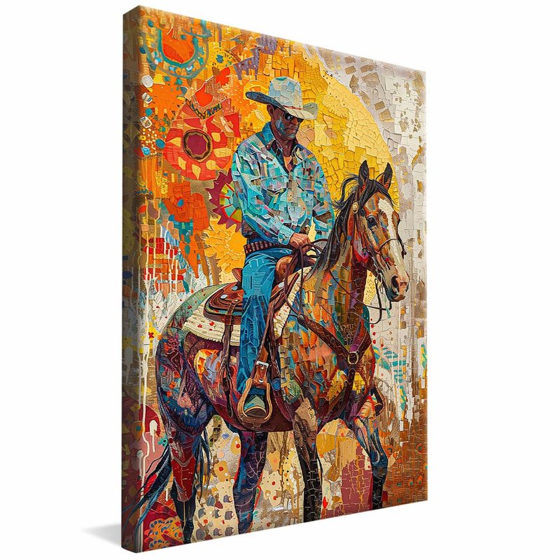 Cowboy in Mosaic V1778 Canvas