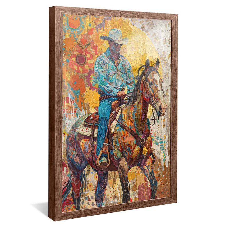 Cowboy in Mosaic V1778 Canvas