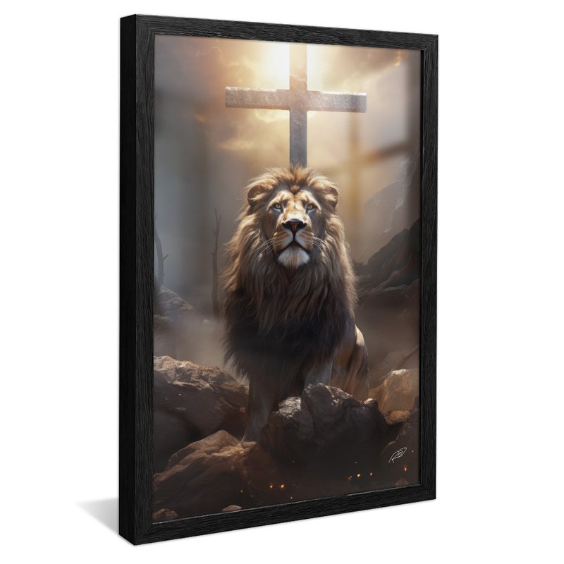 Cross and Lion V1587 Canvas