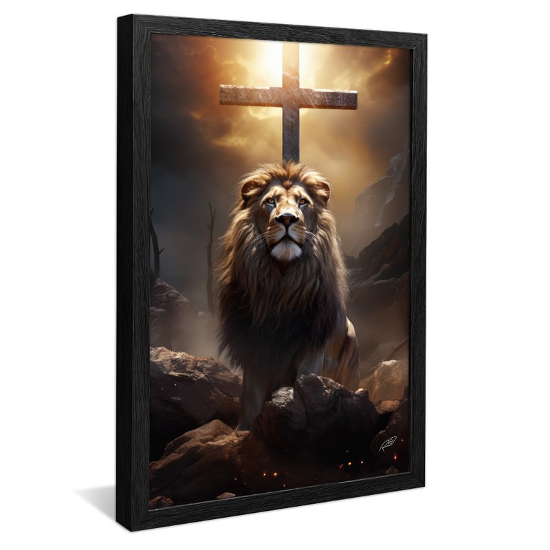 Cross and Lion V1587 Canvas