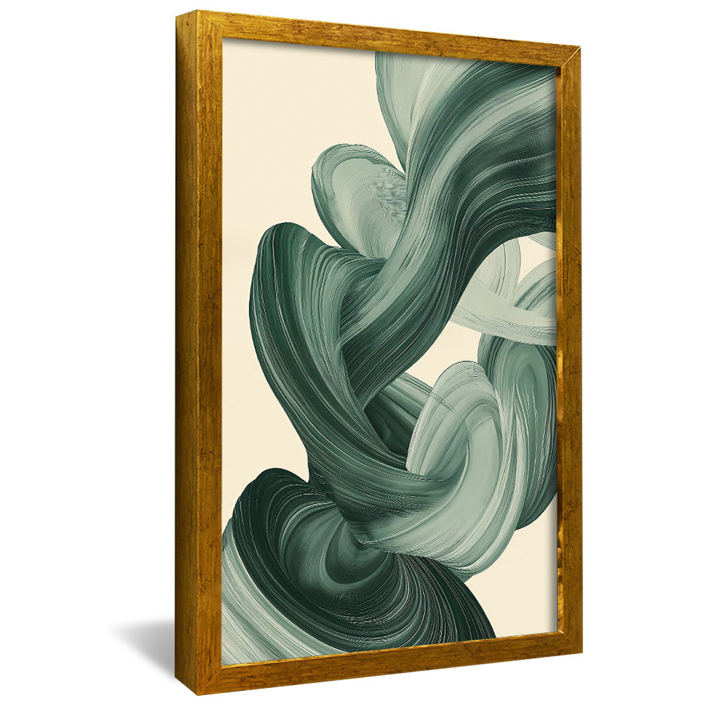 Abstract Green Tone Lines V2475 Canvas