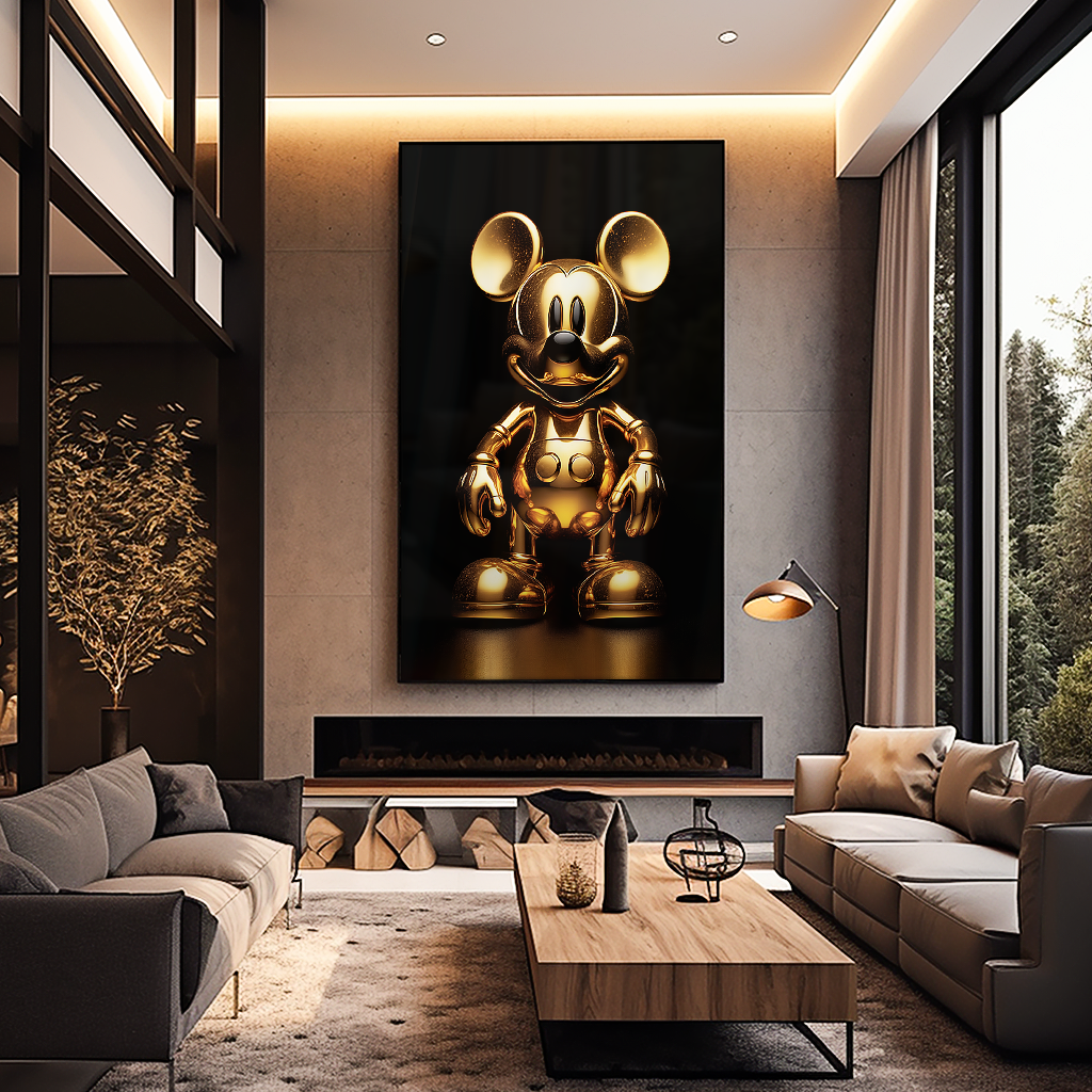 Golden Statue of Mickey V961 Canvas