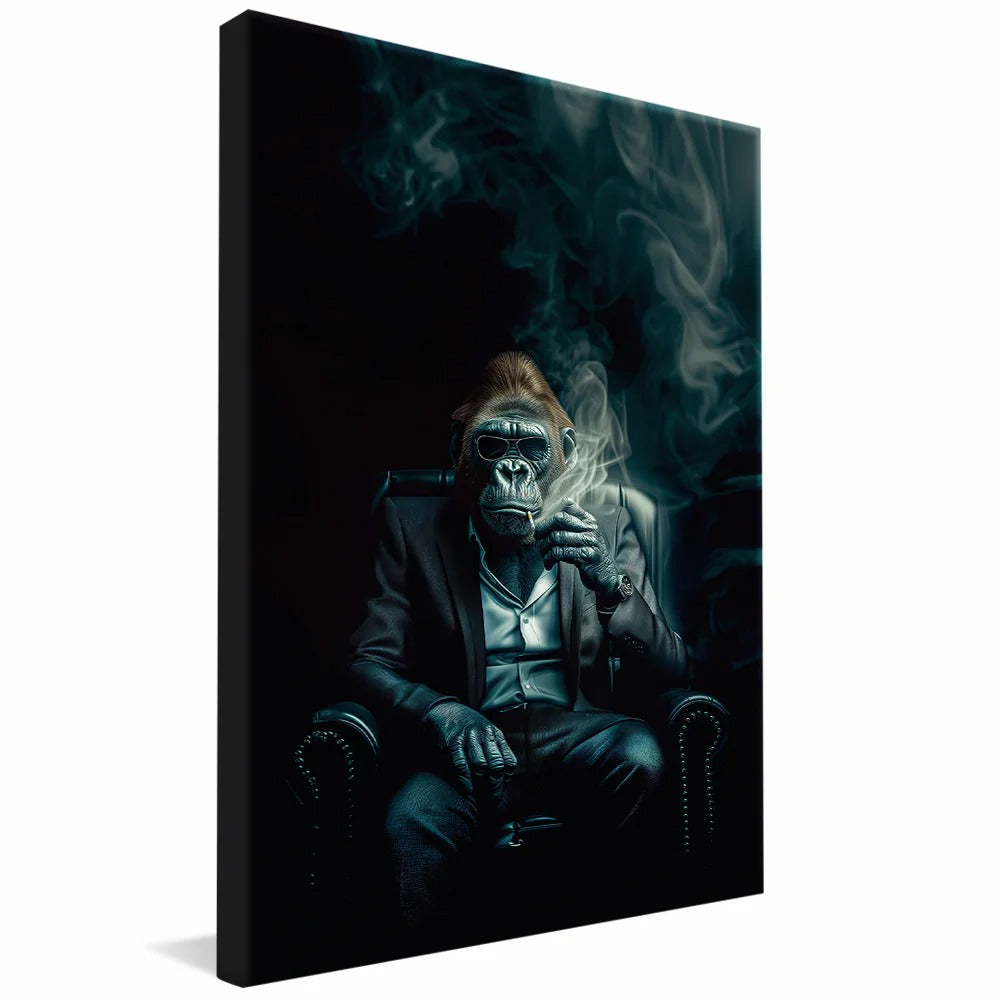 Decorative Canvas Gorilla Boss Smoking V1266