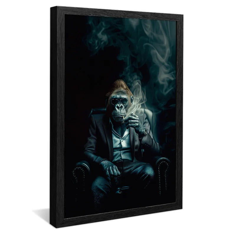 Decorative Canvas Gorilla Boss Smoking V1266