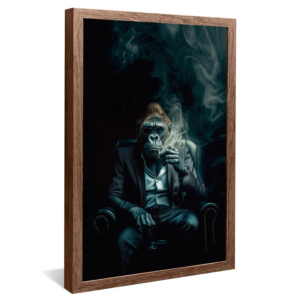 Decorative Canvas Gorilla Boss Smoking V1266