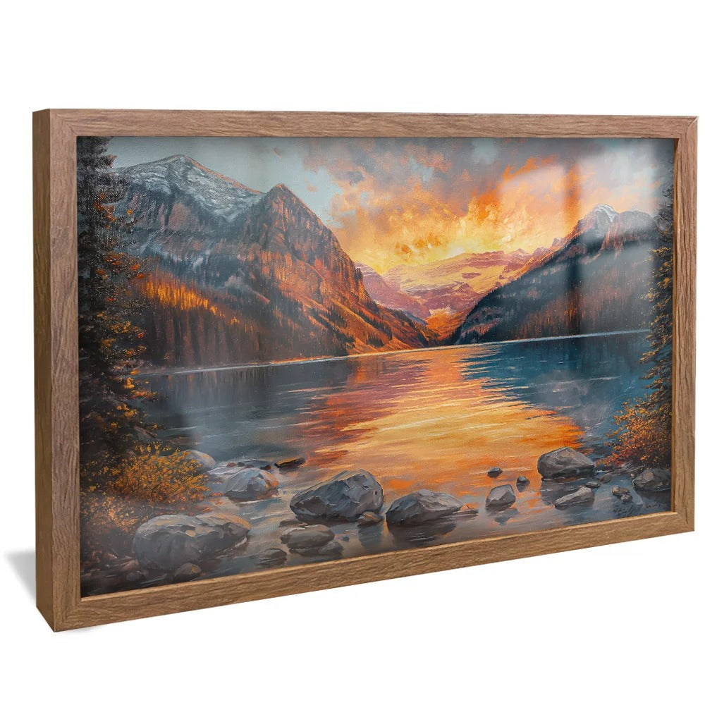 Decorative Canvas Lake and Mountains Painting V1287