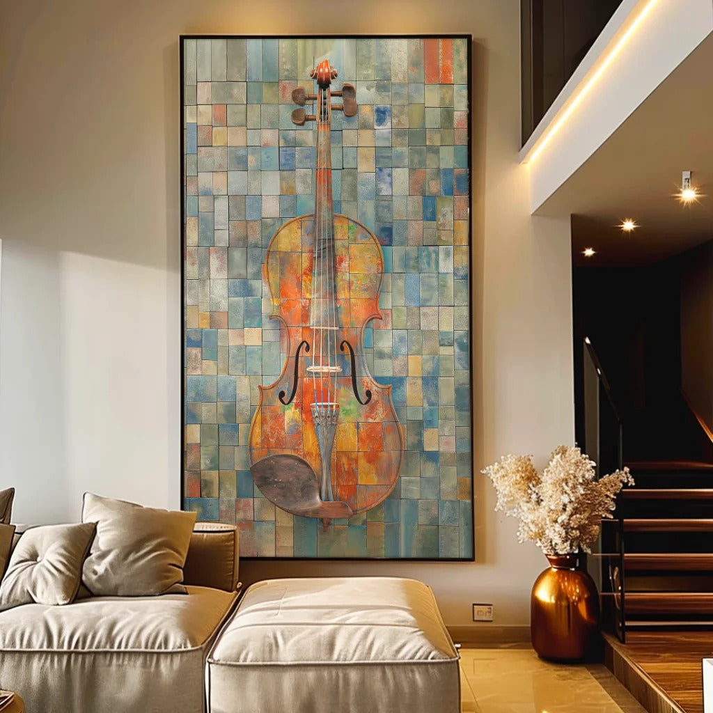 Violin on Tile V12317 Canvas