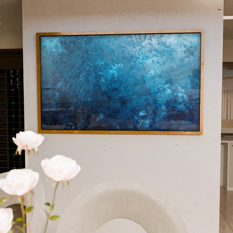 Deep Blue Brush Strokes V1985 Canvas