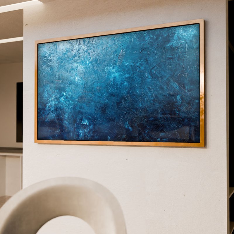 Deep Blue Brush Strokes V1985 Canvas