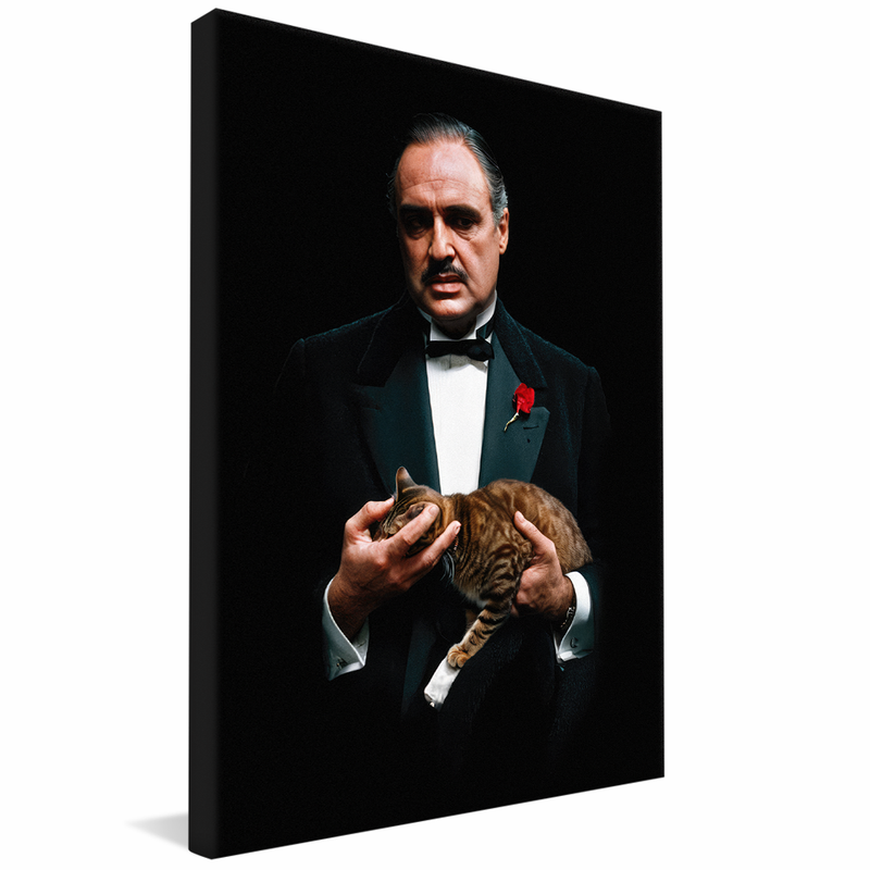 Don Corleone Holding Cat V1561 Canvas