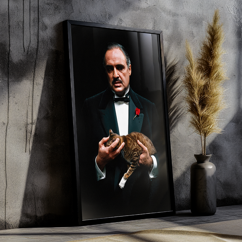 Don Corleone Holding Cat V1561 Canvas