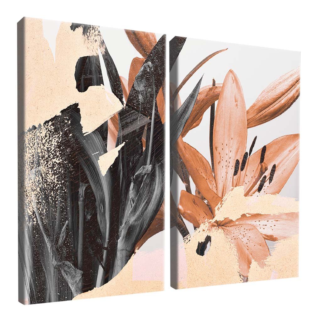 Duo Abstract Floral Canvas