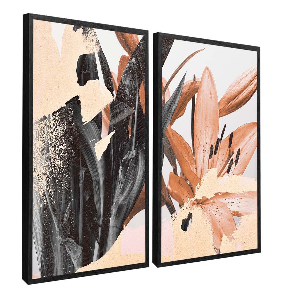 Duo Abstract Floral Canvas