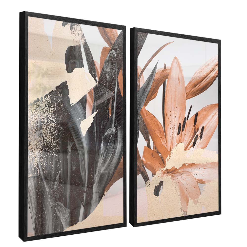 Duo Abstract Floral Canvas