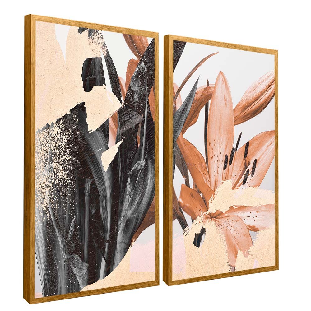 Duo Abstract Floral Canvas