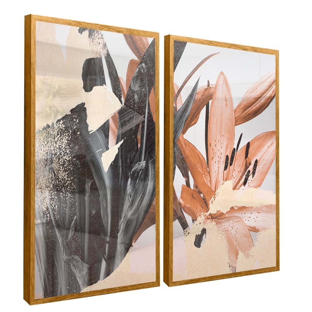 Duo Abstract Floral Canvas