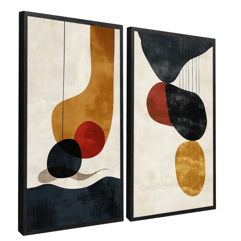 Duo Abstract Shapes Canvas V1569