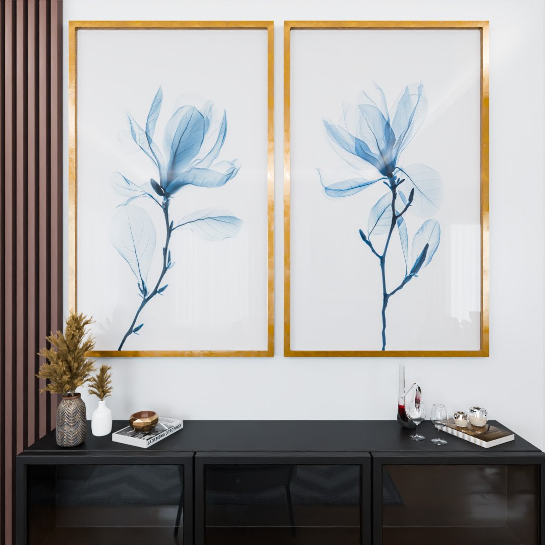 Duo Blue Floral Canvas