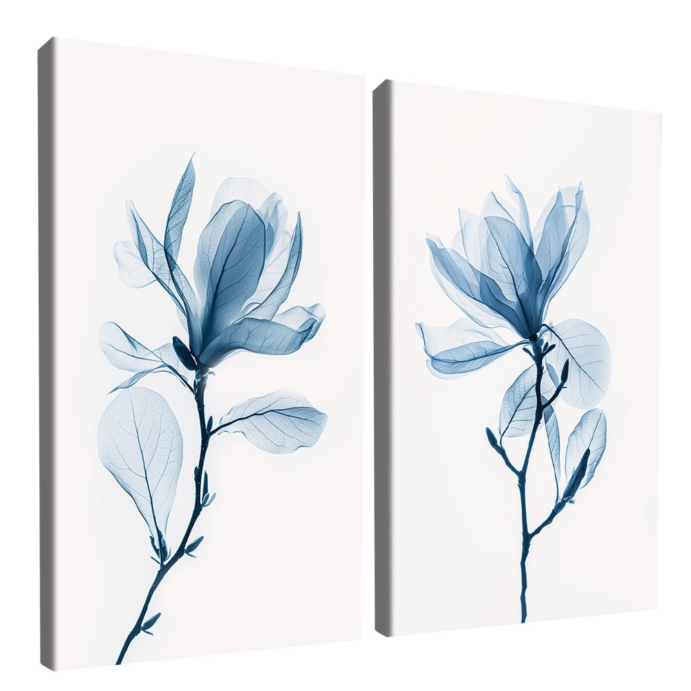 Duo Blue Floral Canvas