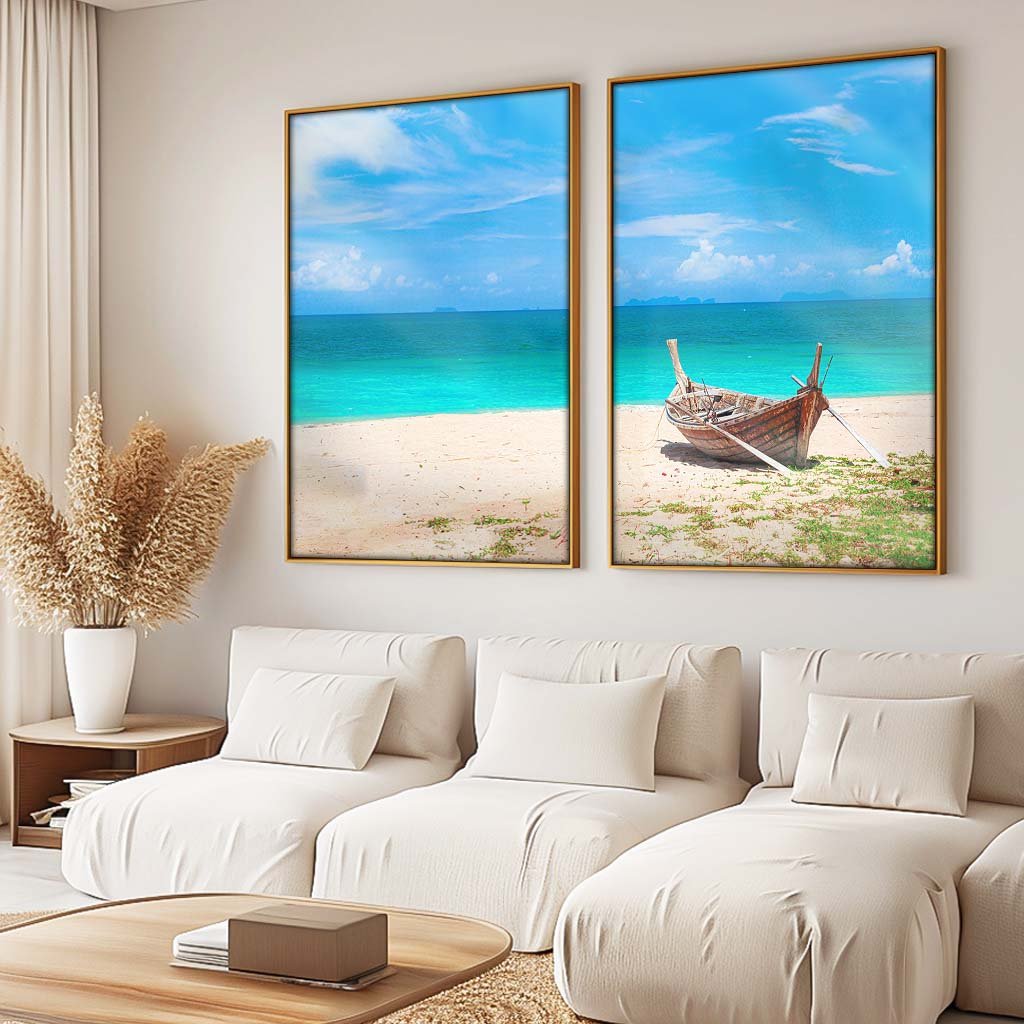 Duo Boat and Beach Canvas