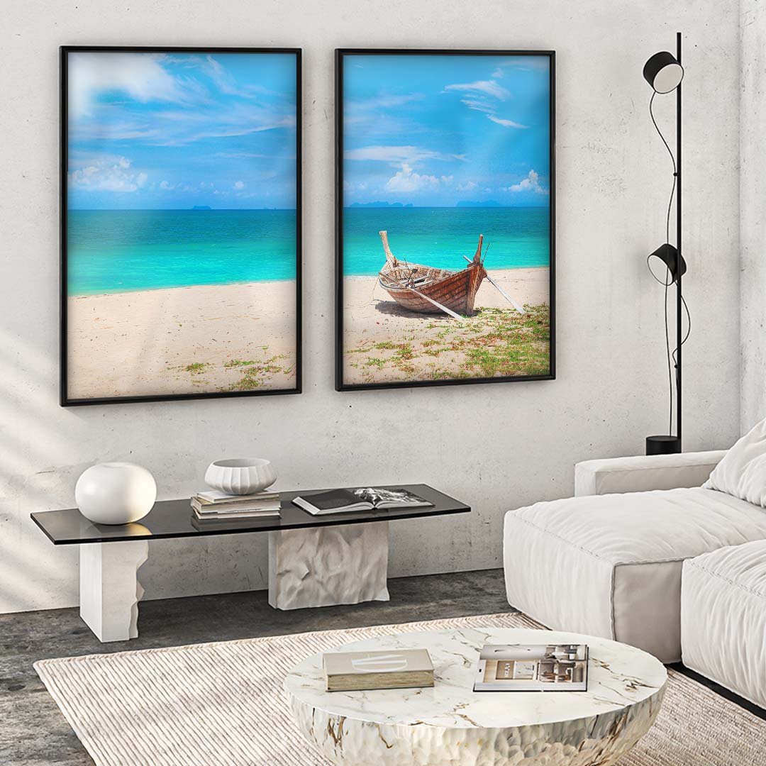 Duo Boat and Beach Canvas