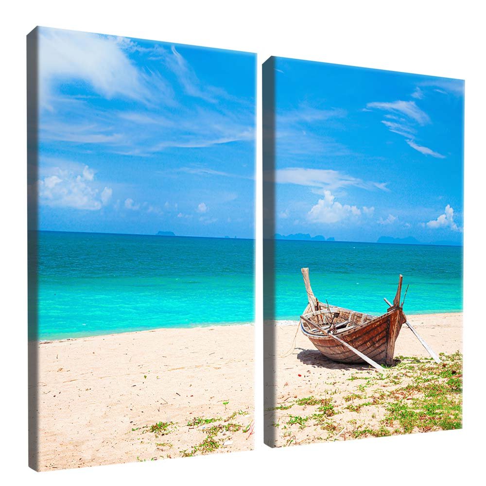 Duo Boat and Beach Canvas