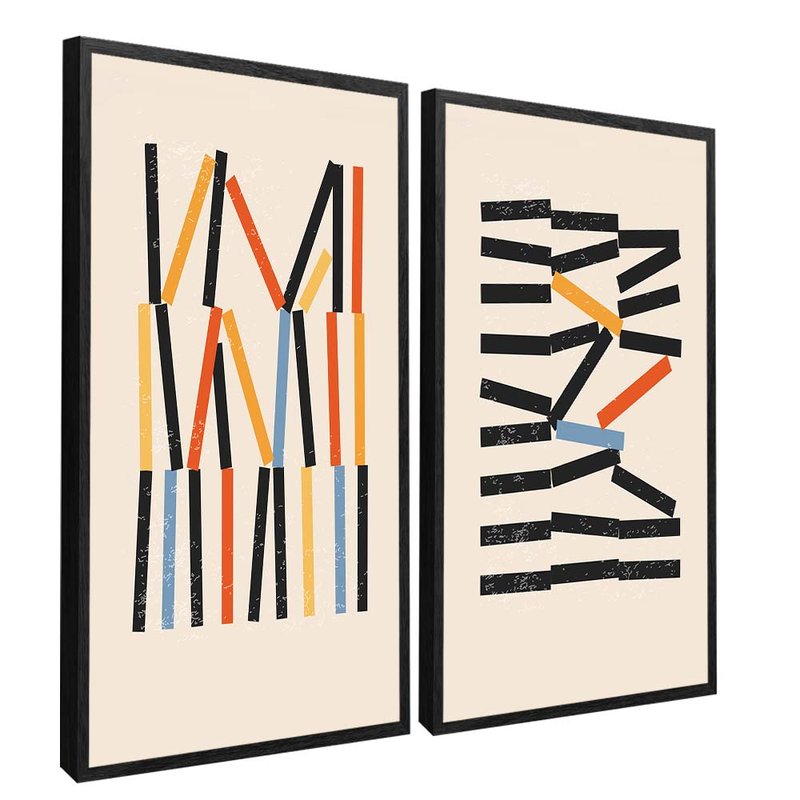 Duo Colored Sticks Canvas V1647