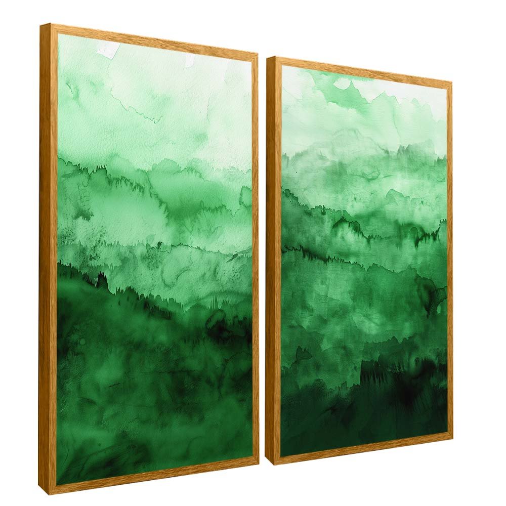 Duo Emerald Abstract Canvas