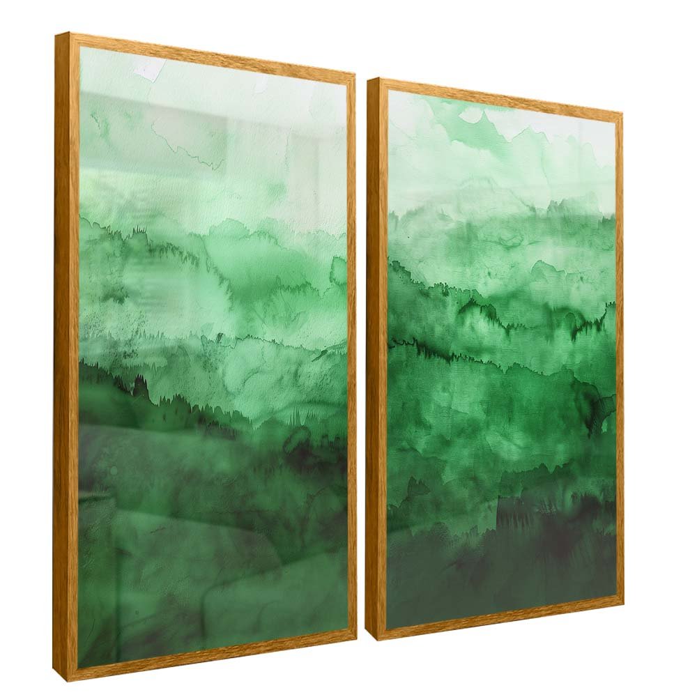 Duo Emerald Abstract Canvas