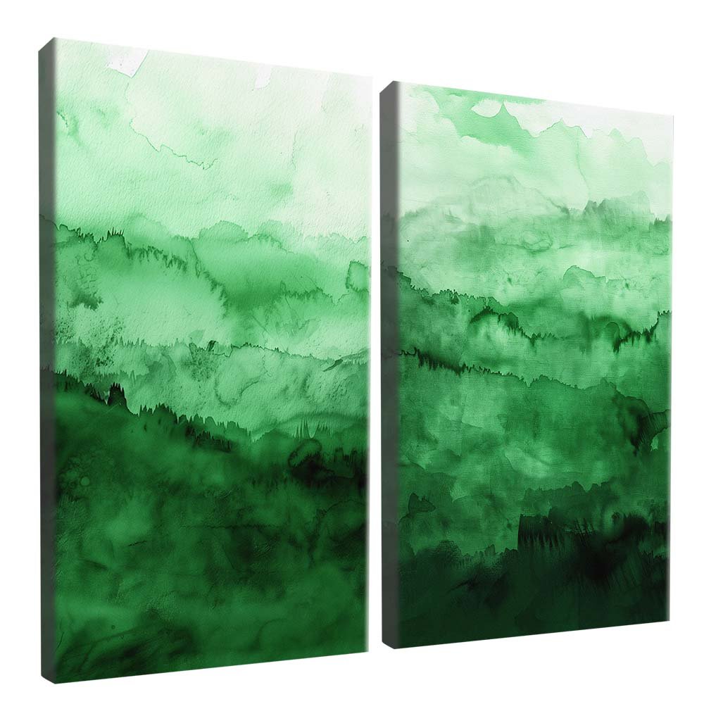 Duo Emerald Abstract Canvas