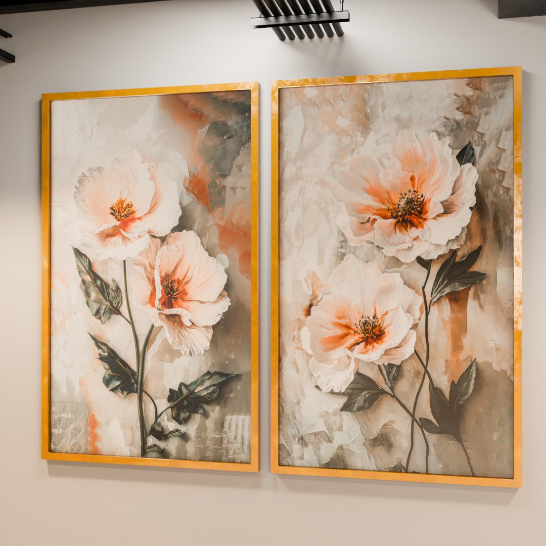 Duo Floral Oil Painting V2079 Canvas