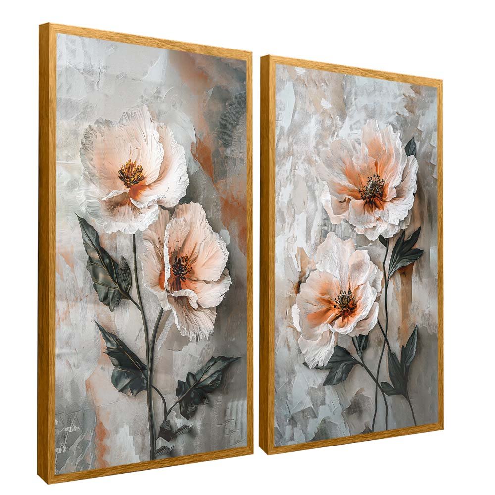 Duo Floral Oil Painting V2079 Canvas