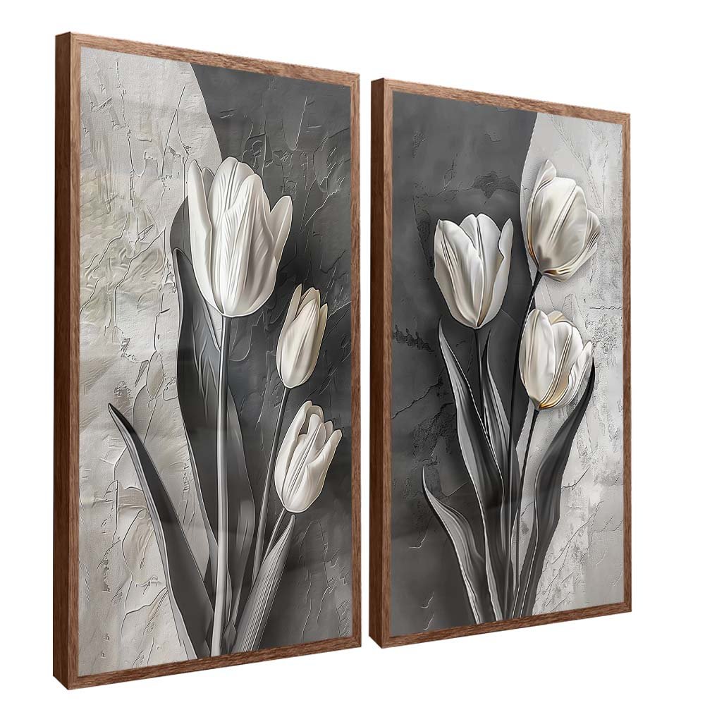 Duo Floral Painting Canvas