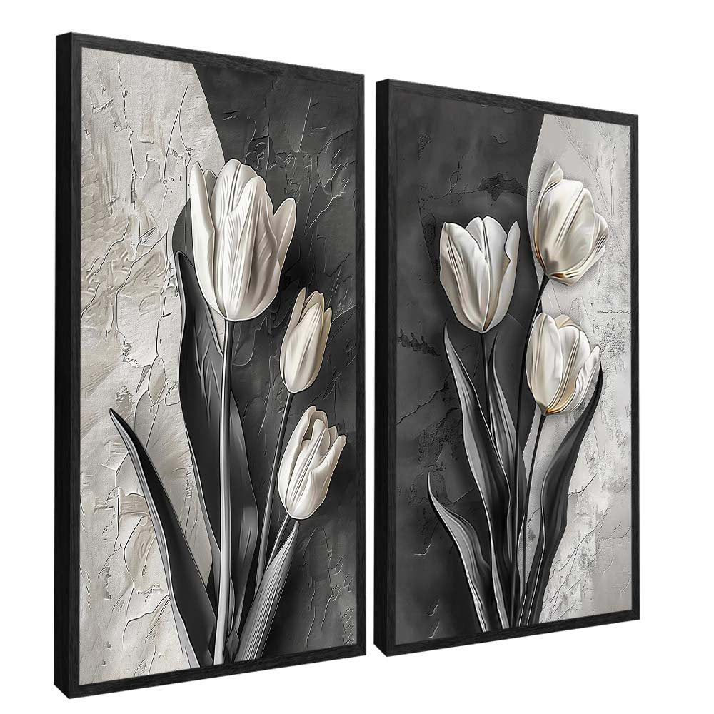 Duo Floral Painting Canvas