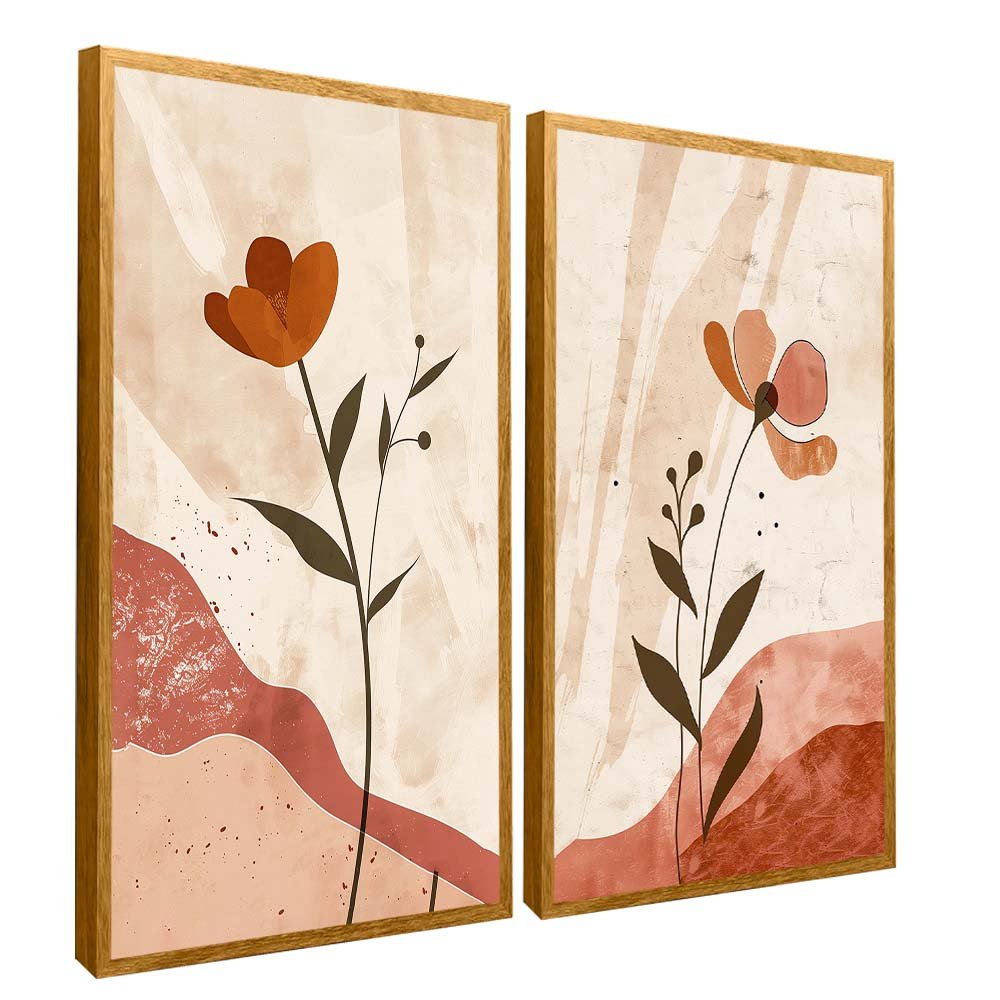 Duo Floral in Pink Tones V1618 Canvas