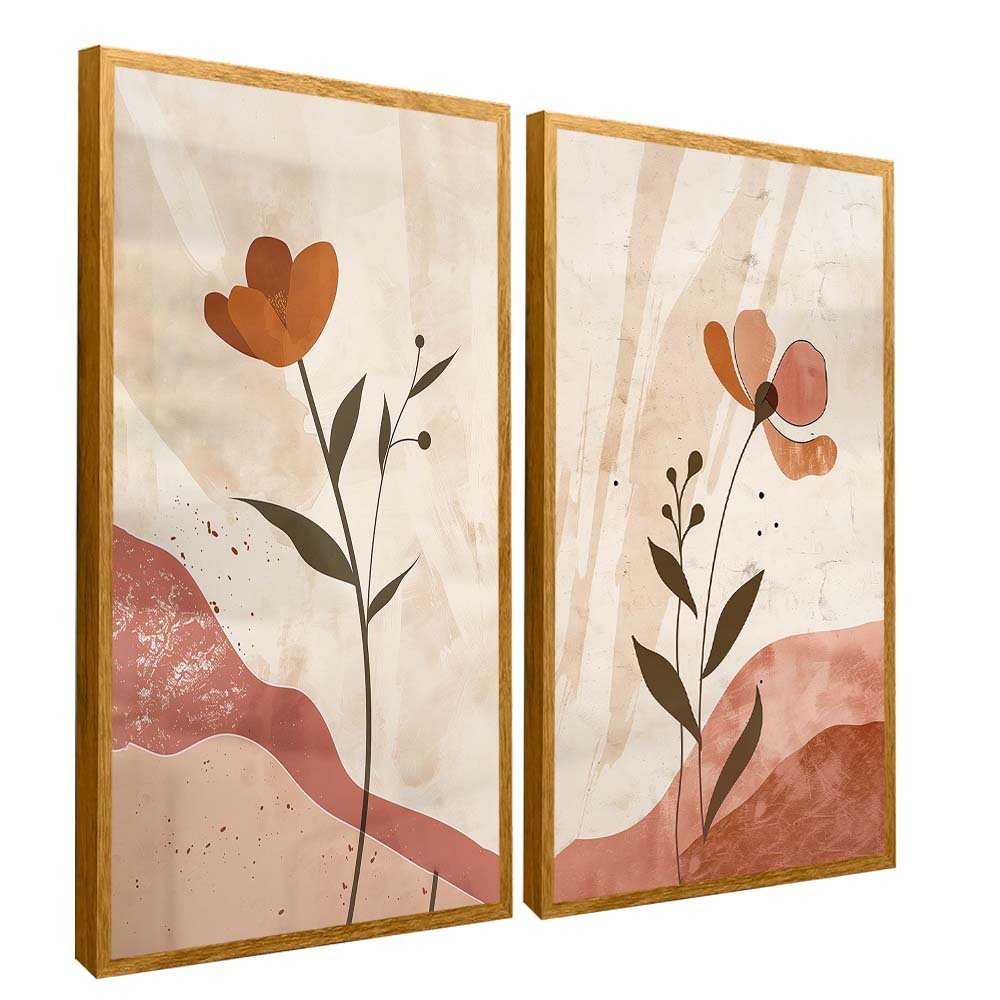 Duo Floral in Pink Tones V1618 Canvas