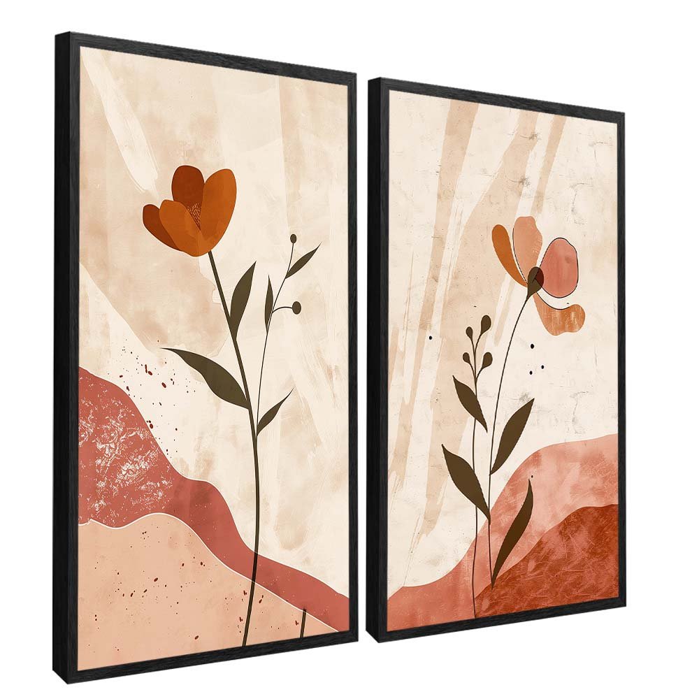 Duo Floral in Pink Tones V1618 Canvas