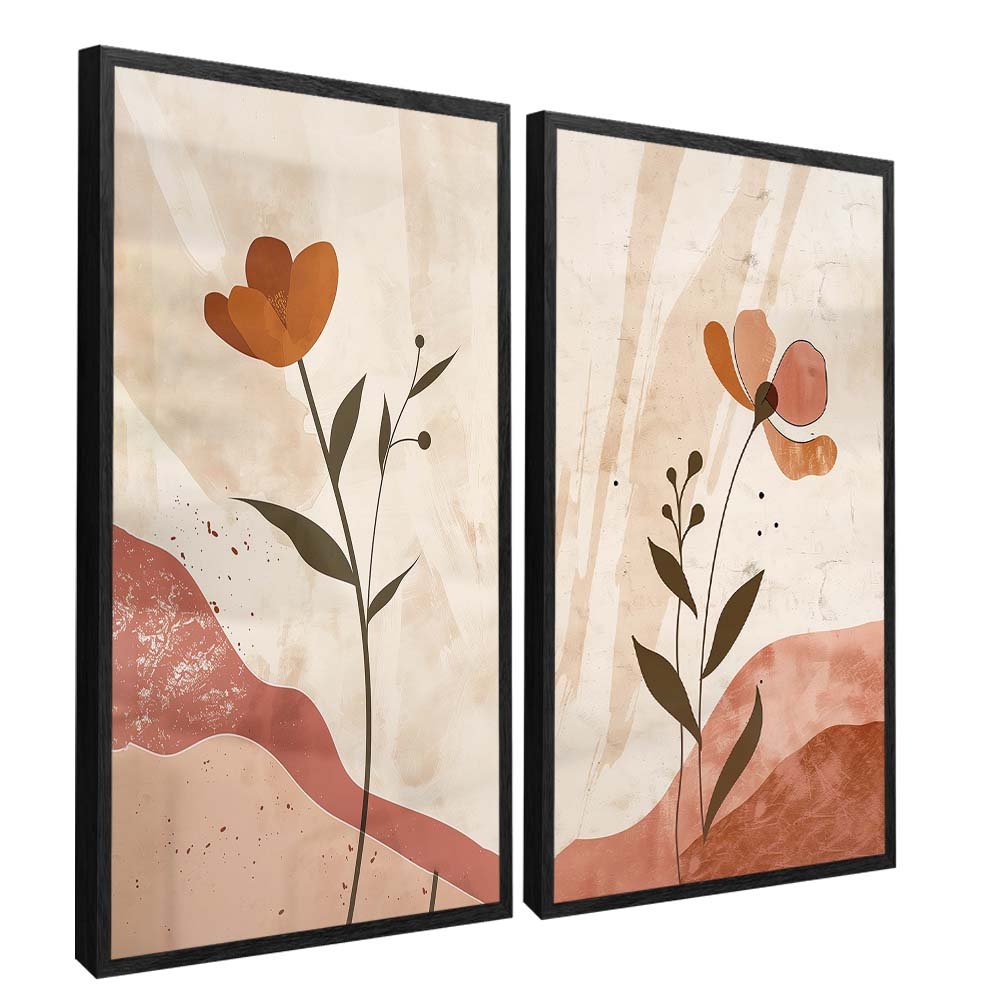 Duo Floral in Pink Tones V1618 Canvas