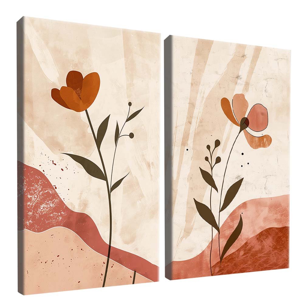 Duo Floral in Pink Tones V1618 Canvas