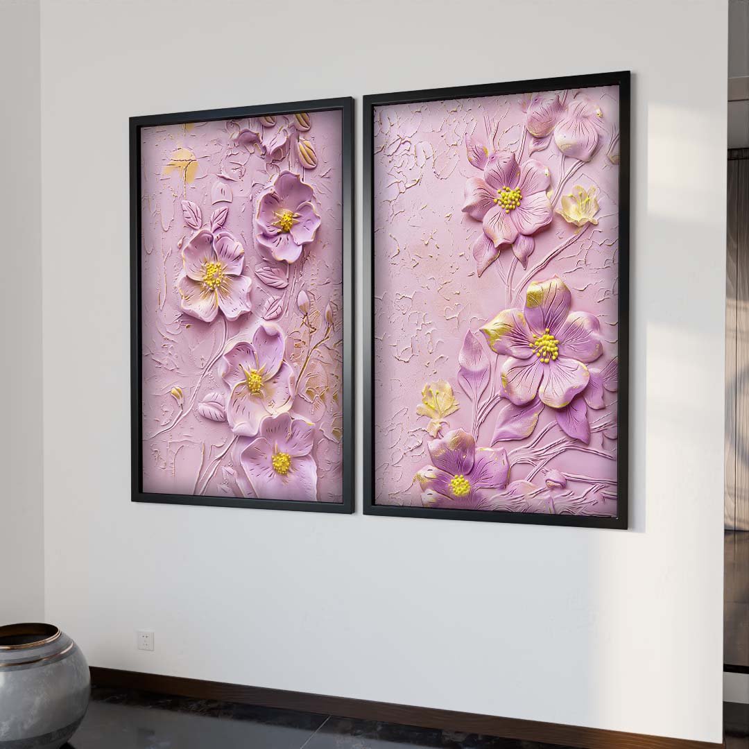 Duo Flower in Plaster Canvas