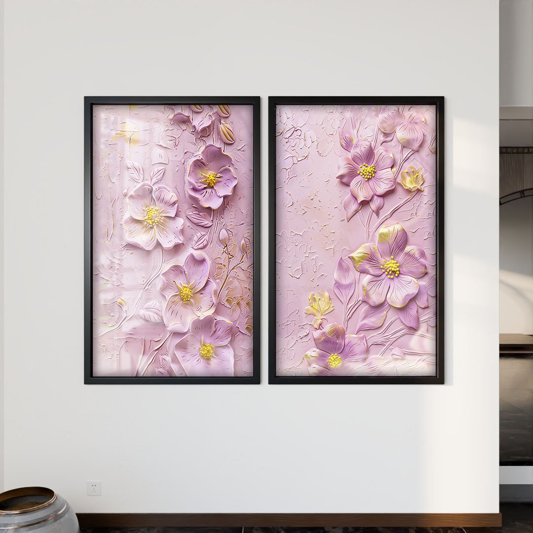 Duo Flower in Plaster Canvas